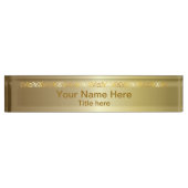 明るい光沢がある金ゴールド| DIYの名前およびタイトル デスクネームプレート (正面)