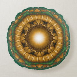 明るい光沢のあるフローラフラクタルパターン ラウンドクッション