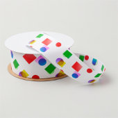 明るい全大事な行事カラフルの正方形と円 サテンリボン