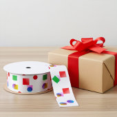 明るい全大事な行事カラフルの正方形と円 サテンリボン