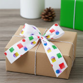 明るい全大事な行事カラフルの正方形と円 サテンリボン