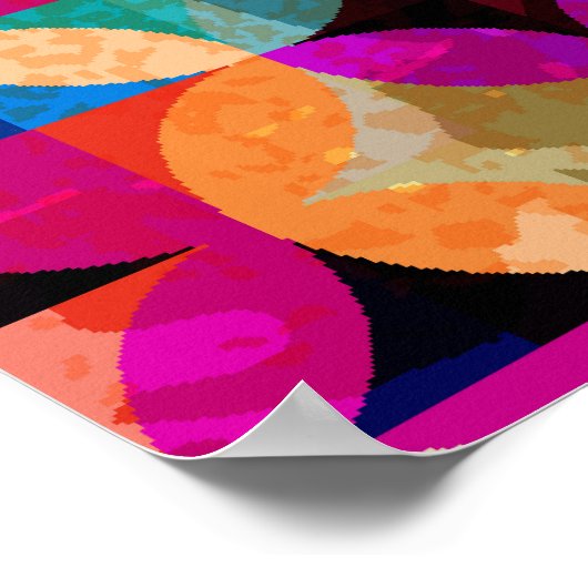 明るい円の抽象芸術ヴィンテージ背景 ポスター (角)