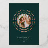 明るい円の独身の写真 箔シーズンカード (正面)