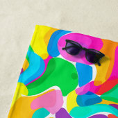 明るい円の色の抽象芸術パターン ビーチタオル (インサイチュ)