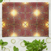 明るい円を生成する奇妙な繰り返し行 キッチンタオル (折り畳み)