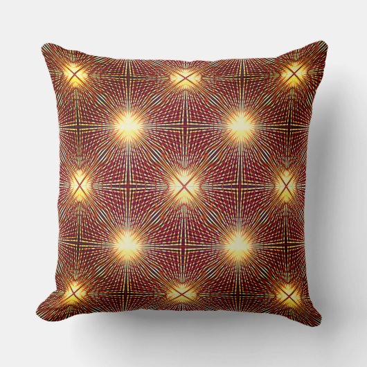 明るい円を生成する奇妙な繰り返し行 クッション (正面)