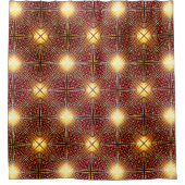 明るい円を生成する奇妙な繰り返し行 シャワーカーテン (正面)