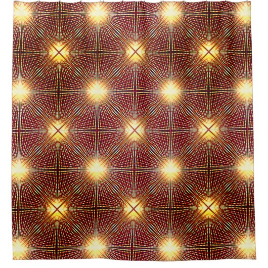 明るい円を生成する奇妙な繰り返し行 シャワーカーテン (正面)