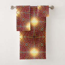 明るい円を生成する奇妙な繰り返し行 バスタオルセット