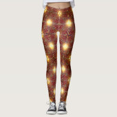 明るい円を生成する奇妙な繰り返し行 レギンス (正面)