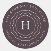 明るい円 |モノグラモダンム差出人住所 ラウンドシール (正面)