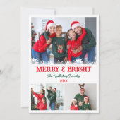 明るい写真メリーコラージュのクリスマスセーター シーズンカード (正面)