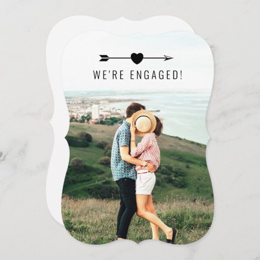 明るい写真 |婚約発表 |カード 案内状 (正面/裏面)