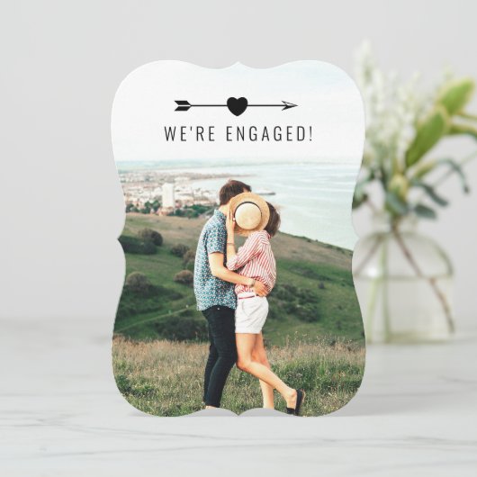 明るい写真 |婚約発表 |カード 案内状 (スタンド正面)