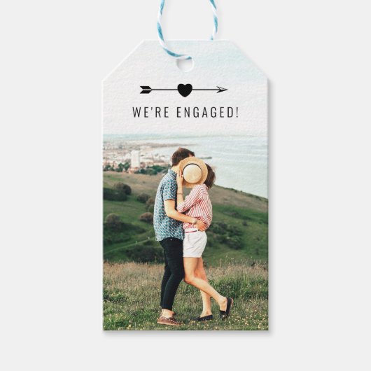 明るい写真 |婚約発表 |ギフトラベル ギフトタグ (正面)