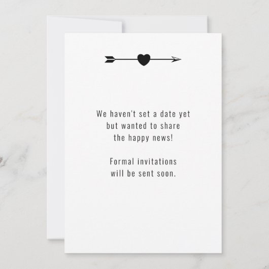 明るい写真 |婚約発表 招待状 (裏面)