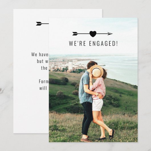 明るい写真 |婚約発表 招待状 (正面/裏面)