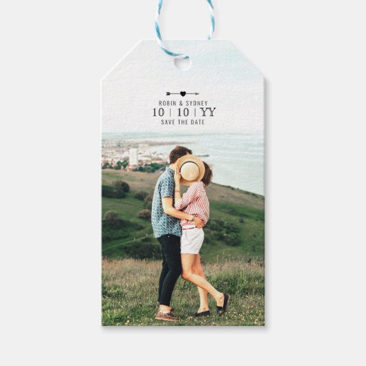 明るい写真 |日付の保存 |ギフトラベル ギフトタグ (正面)