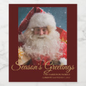 明るい冬のサンタクロース |クリスマス ワインラベル (シングルラベル)