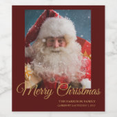 明るい冬のサンタクロース |メリークリスマス ワインラベル (シングルラベル)