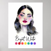 明るい冬のタイプ季節色分析アート ポスター (正面)