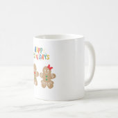 明るい冬の休日のマグカップ：ヨのためのおもしろいキャラクター コーヒーマグカップ (正面右)