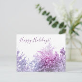 明るい冬の日 ピンク色の雪の木 シーズンポストカード (スタンド正面)