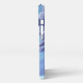 明るい冬の月の下の雪に覆われた森 iPhoneケース (左側面)