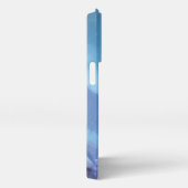 明るい冬の月の下の雪に覆われた森 iPhoneケース (右側面)