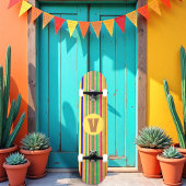 明るい出血水カラーストライプスケートボード スケートボード