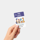 明るい動物の先生または生徒パス バッジ (手持ち)