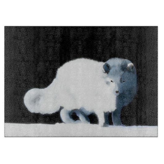 明るい北極キツネ カッティングボード (正面)