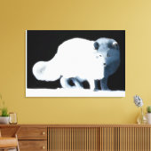 明るい北極キツネ キャンバスプリント (インサイチュ (リビング))