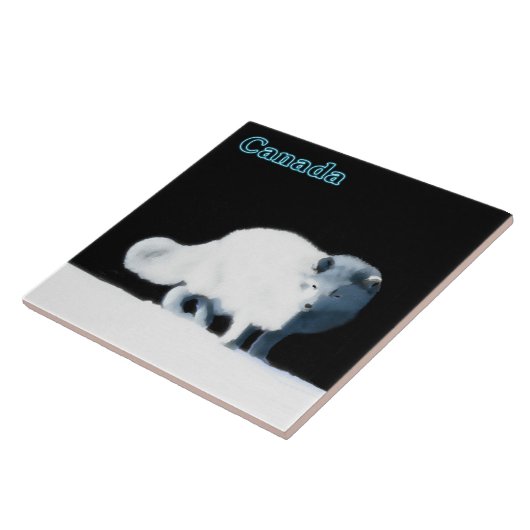 明るい北極キツネ タイル (側面)