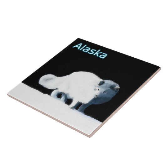 明るい北極キツネ タイル (側面)