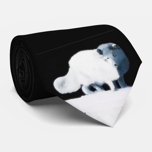 明るい北極キツネ ネクタイ (ロール)