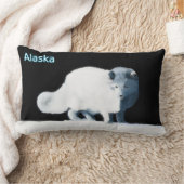明るい北極キツネ ランバークッション (ブランケット)