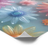 明るい半透明パステルの花 ポスター (角)