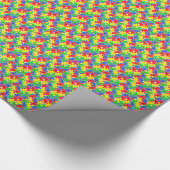 明るい原色ジグソーパズルピース ラッピングペーパー (角)