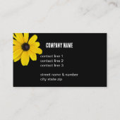 明るい古い日当たりの良い黄色い花の写真黒 名刺 (裏面)