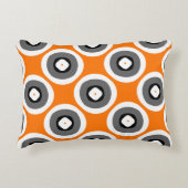 明るい可愛いオレンジ白黒 アクセントクッション (正面)