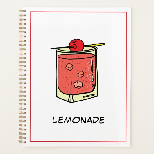 明るい可愛いモダンフレッシュな尾皮ピンク プランナー手帳 (正面)