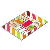 明るい台所及びストライプなレシピのノート ノートブック (左側)