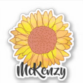 明るい名前をカスタムするひまわりステッカー シール (正面)