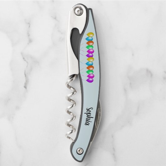 明るい吹カラフルき出し列（青） ソムリエナイフ (正面)