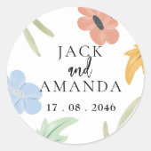 明るい喜びカラフルの包装結婚シール ラウンドシール (正面)