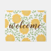 明るい国素朴のヒマワリのパターンへようこそ ドアマット (正面)