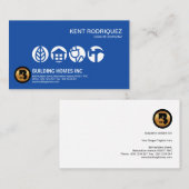 明るい圧倒する青い建築業者の表記の建築者 名刺 (正面/裏面)