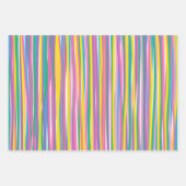 明るい垂直の夏のストライプ ラッピングペーパーシート (正面3)