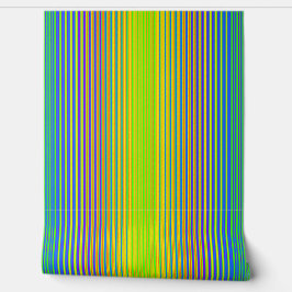 明るい垂直ストライプ緑の青モダン黄 壁紙